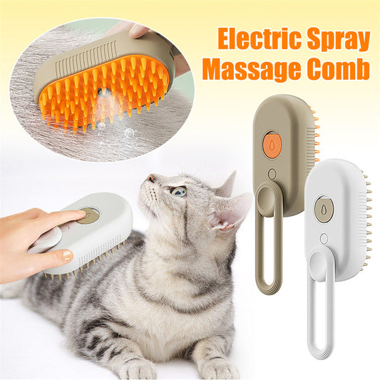 Brosse à vapeur pour chat,       brosse à vapeur pour chien 3 en 1, Spray électrique,                      brosses à poils de chat pour Massage, peigne de toilettage pour animaux de compagnie, peignes d'épilation, produits pour animaux de compagnie