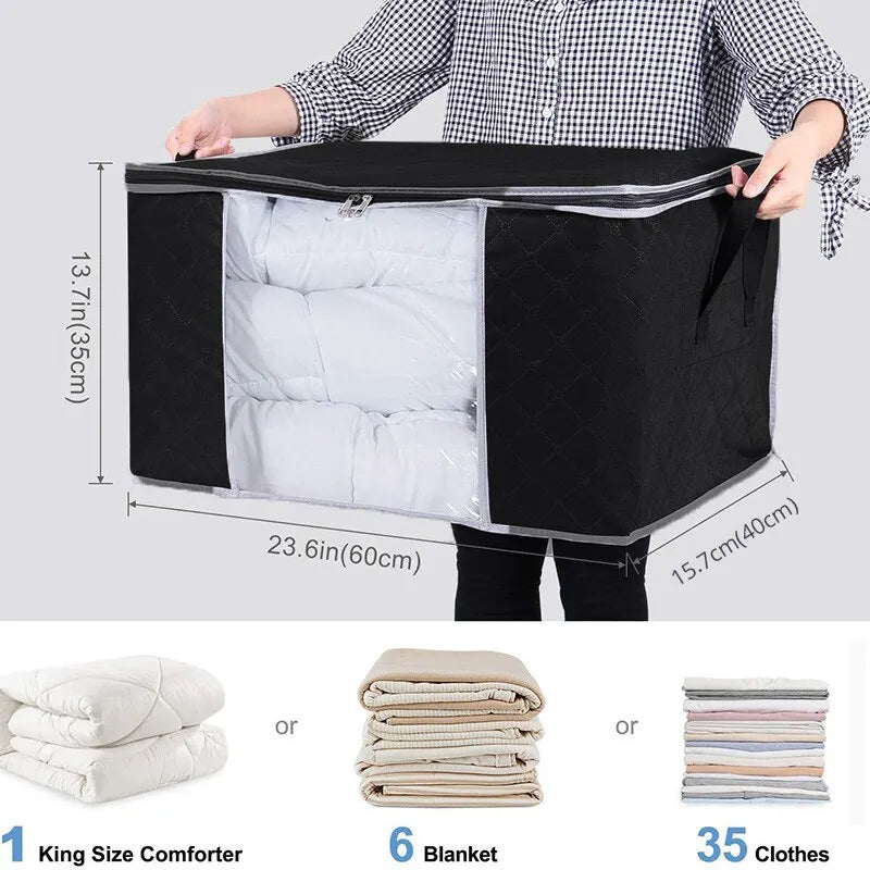 6pcs/set Clothes Storage Bags Upgraded Foldable Fabric Storage Bags Storage Containers For Organizing Bedroom.  Facile pratique