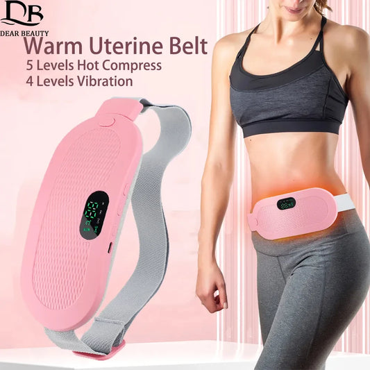 Ceinture chaude menstruelle utérine USB pour femmes, soulagement de la douleur du ventre, coussin chauffant électrique à 5 vitesses, Vibration de l'abdomen, attelle de massage de la taille