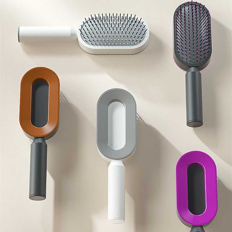 Brosse à cheveux autonettoyante pour femmes,                       nettoyage à une touche, perte de cheveux, Airbag, Massage du cuir chevelu, peigne antistatique