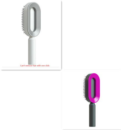 Brosse à cheveux autonettoyante pour femmes,                       nettoyage à une touche, perte de cheveux, Airbag, Massage du cuir chevelu, peigne antistatique