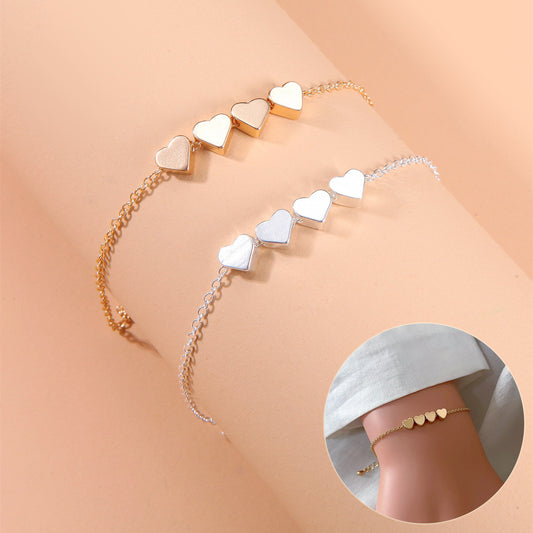 Bijoux de mode exquis.            Simple mince chaîne coeur Bracelet pour femmes filles fête d'anniversaire bijoux cadeau